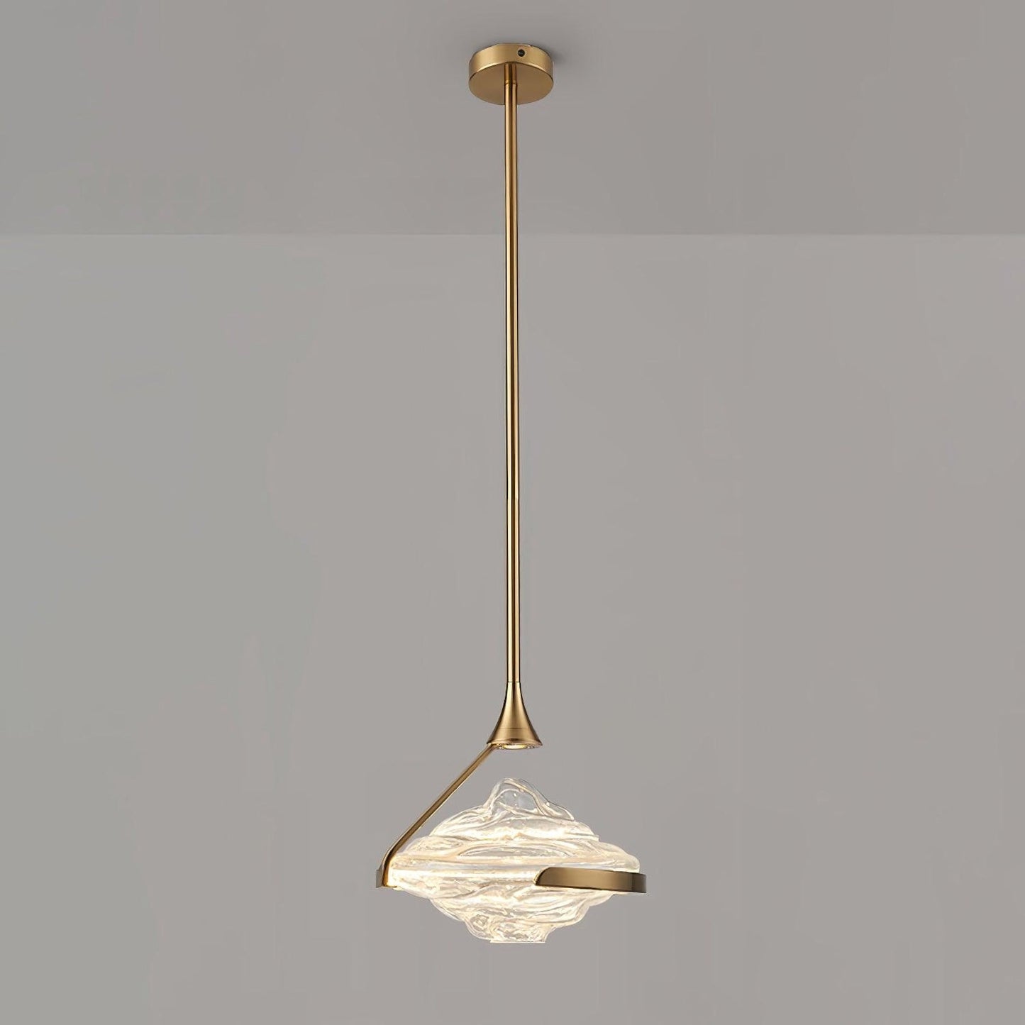 Lámpara colgante moderna de cristal ondulado