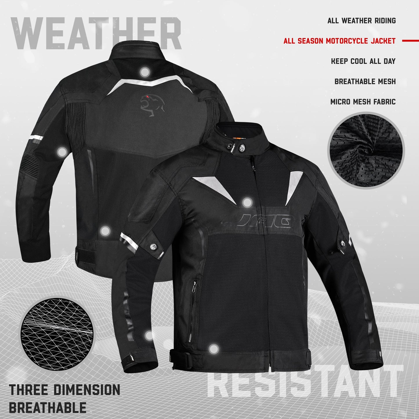 Chaqueta de moto Horizon | Chaqueta protectora con certificación CE