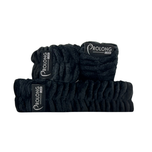Lash Cleansing Headband and Wrist Towel Band Set