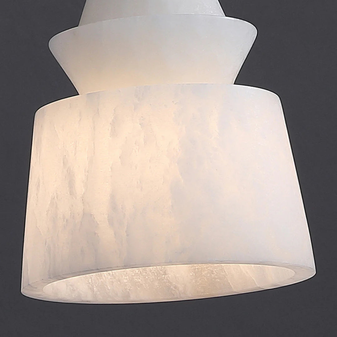Lámpara colgante de alabastro blanco