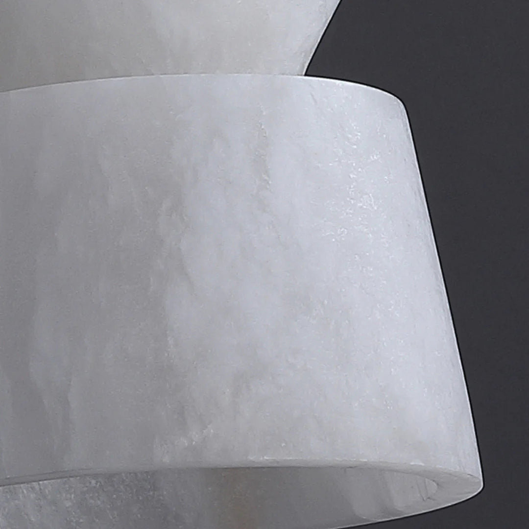 Lámpara colgante de alabastro blanco