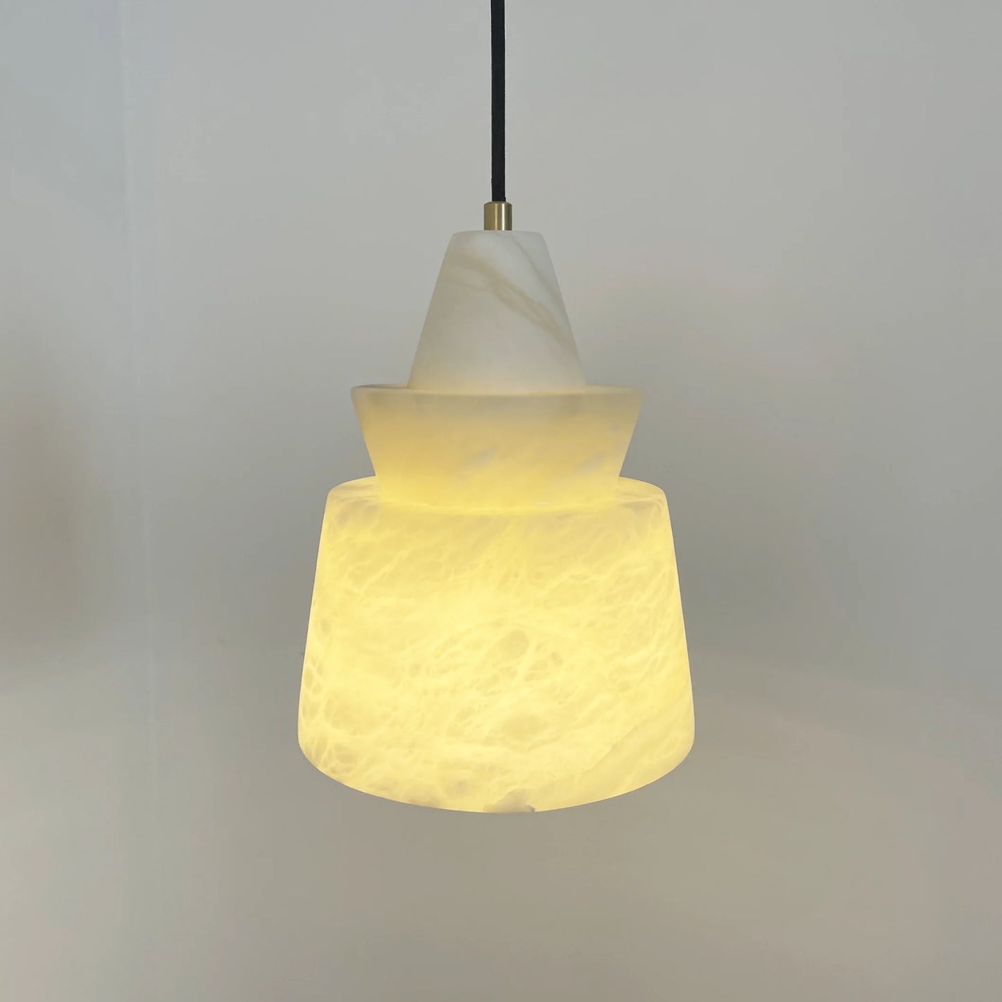 Lámpara colgante de alabastro blanco