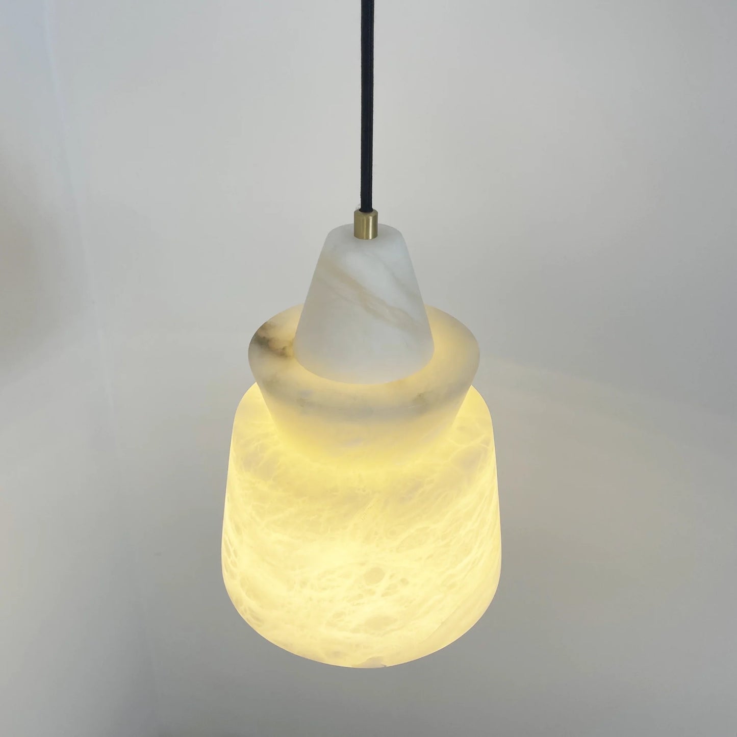 Lámpara colgante de alabastro blanco