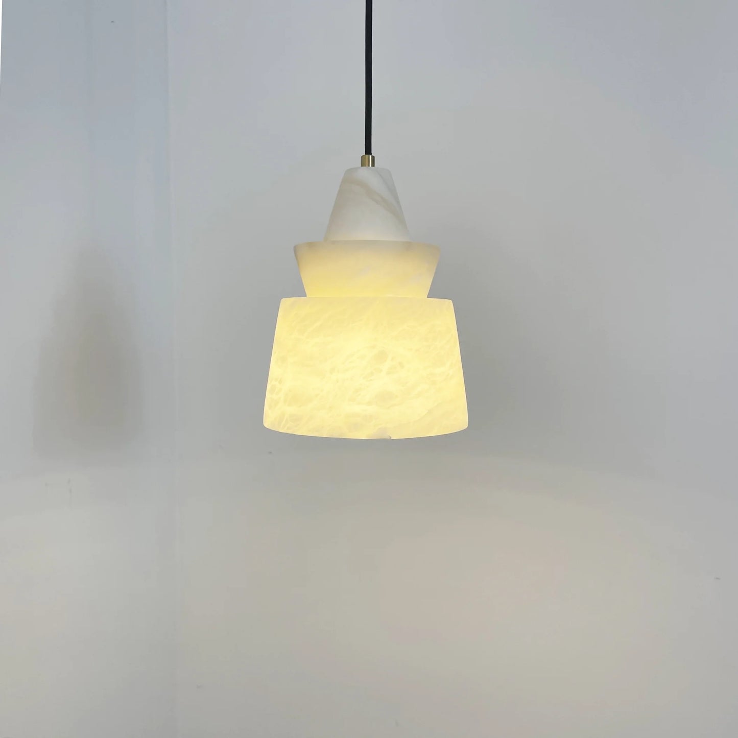 Lámpara colgante de alabastro blanco