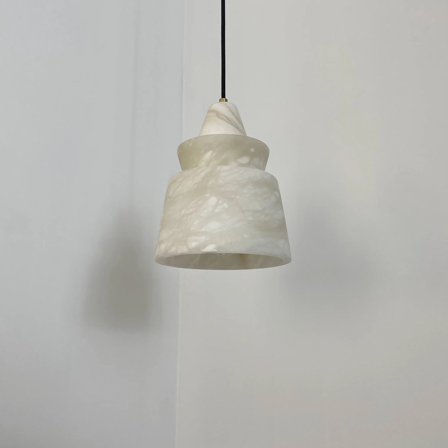 Lámpara colgante de alabastro blanco
