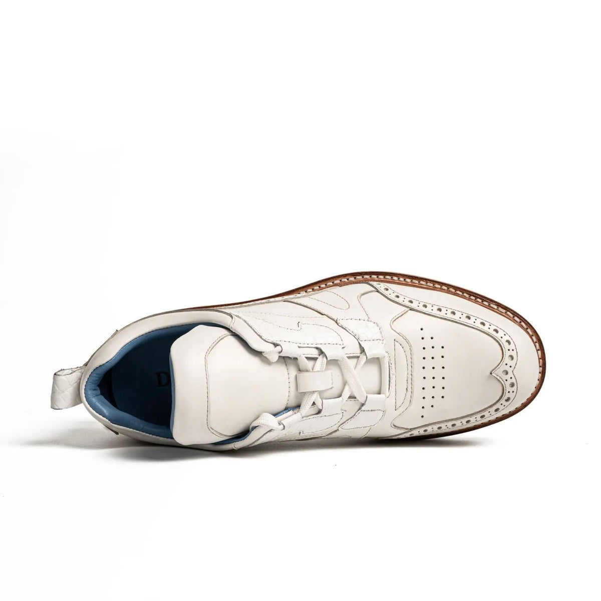 White Wingtip Cow Leather Sneakers