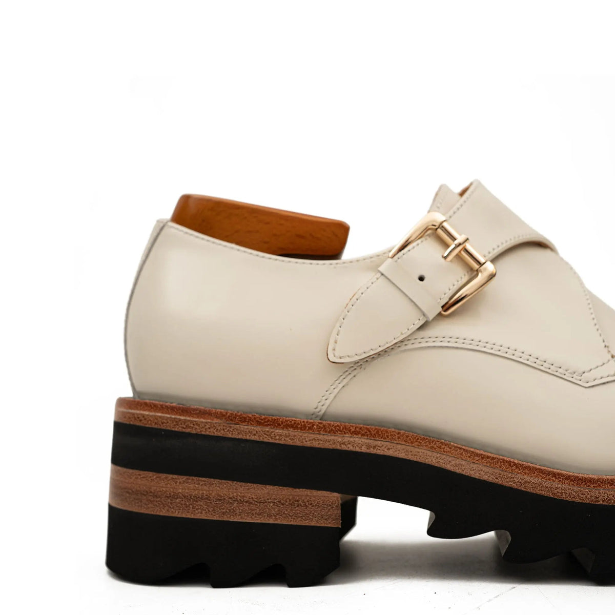 White Cow Leather Monk Shoes