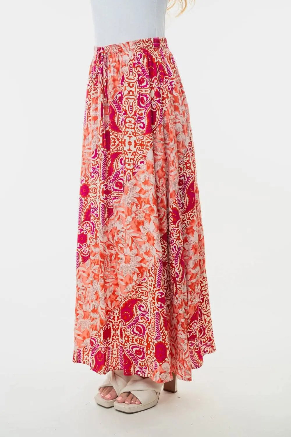 Dresses Trendsi White Birch Floral Skirt Women's High Waisted Woven Skirt USA Shipped