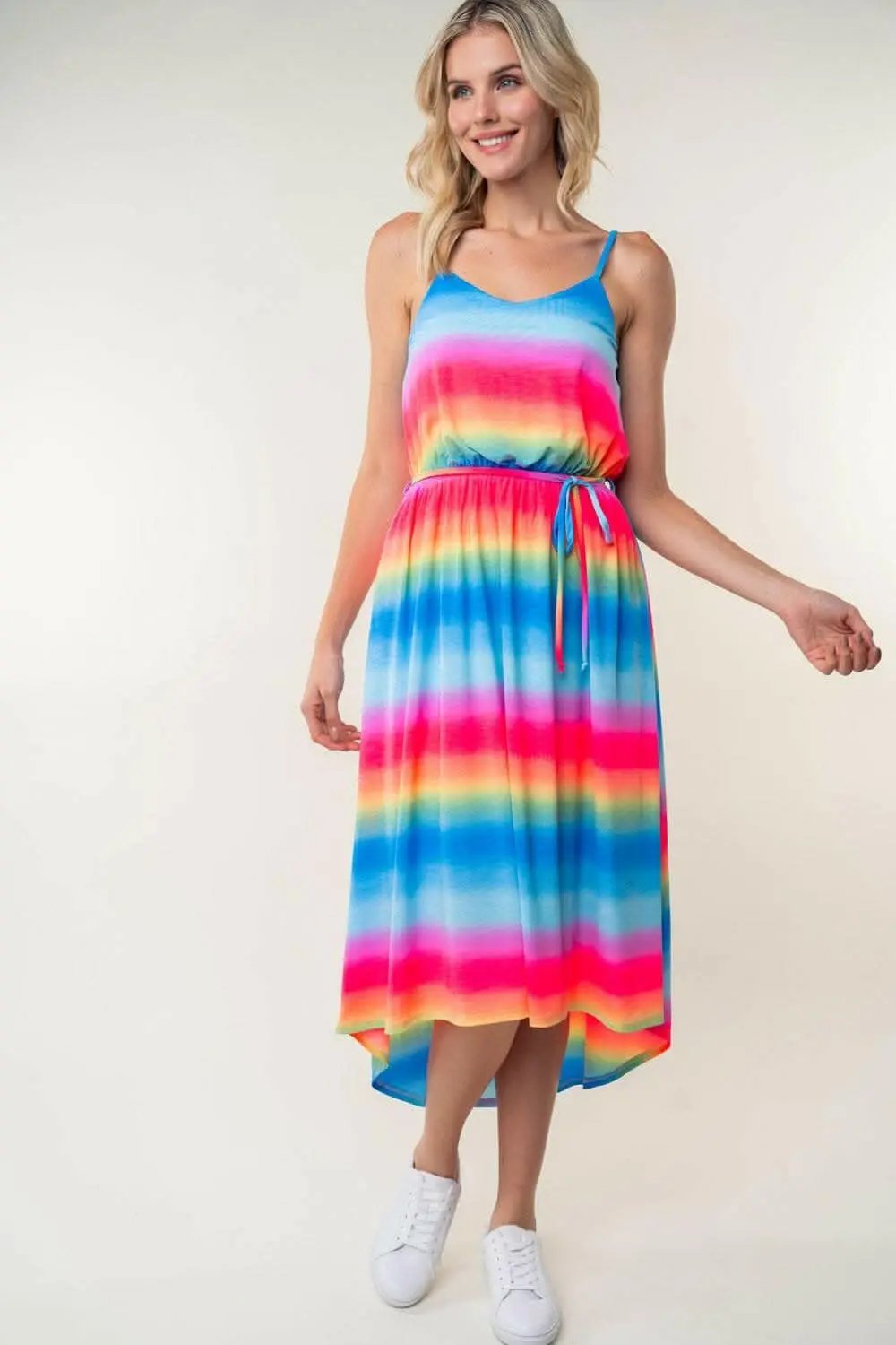 Dresses Trendsi just arrived - White Birch Full Size Ombre Striped Midi Cami D