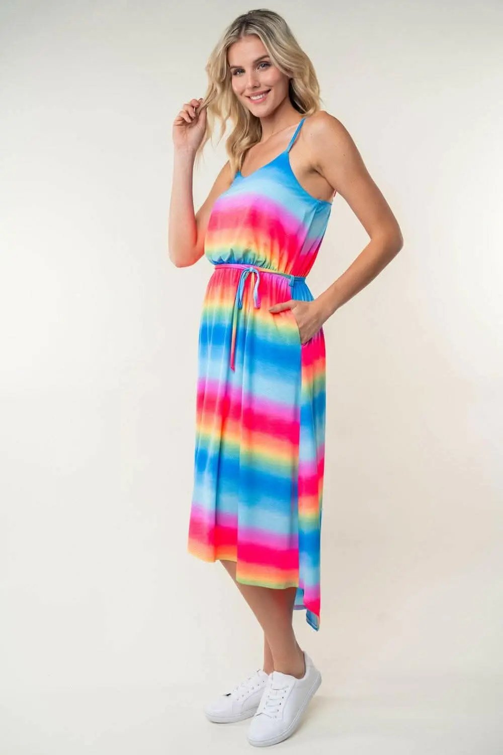 Dresses Trendsi just arrived - White Birch Full Size Ombre Striped Midi Cami D