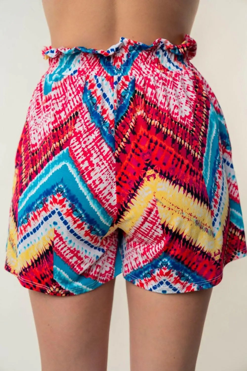 Trendsi White Birch High Waisted Printed Shorts