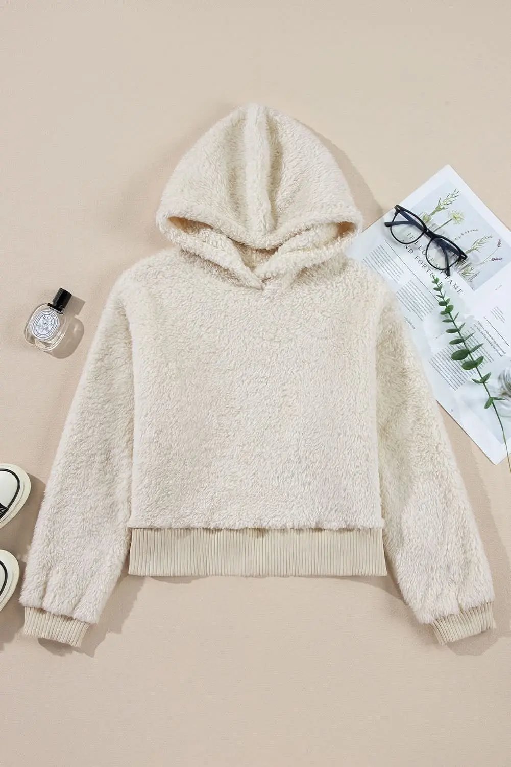 Women's Ribbed Hoodie - Soft & Cozy - Daily Fleece Pullover