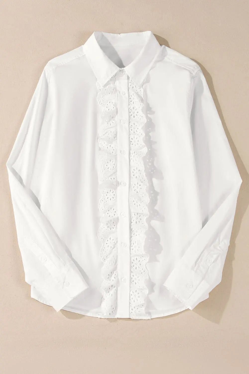 Love Salve White Lace Linen Shirt — Breathable Daily Blouse