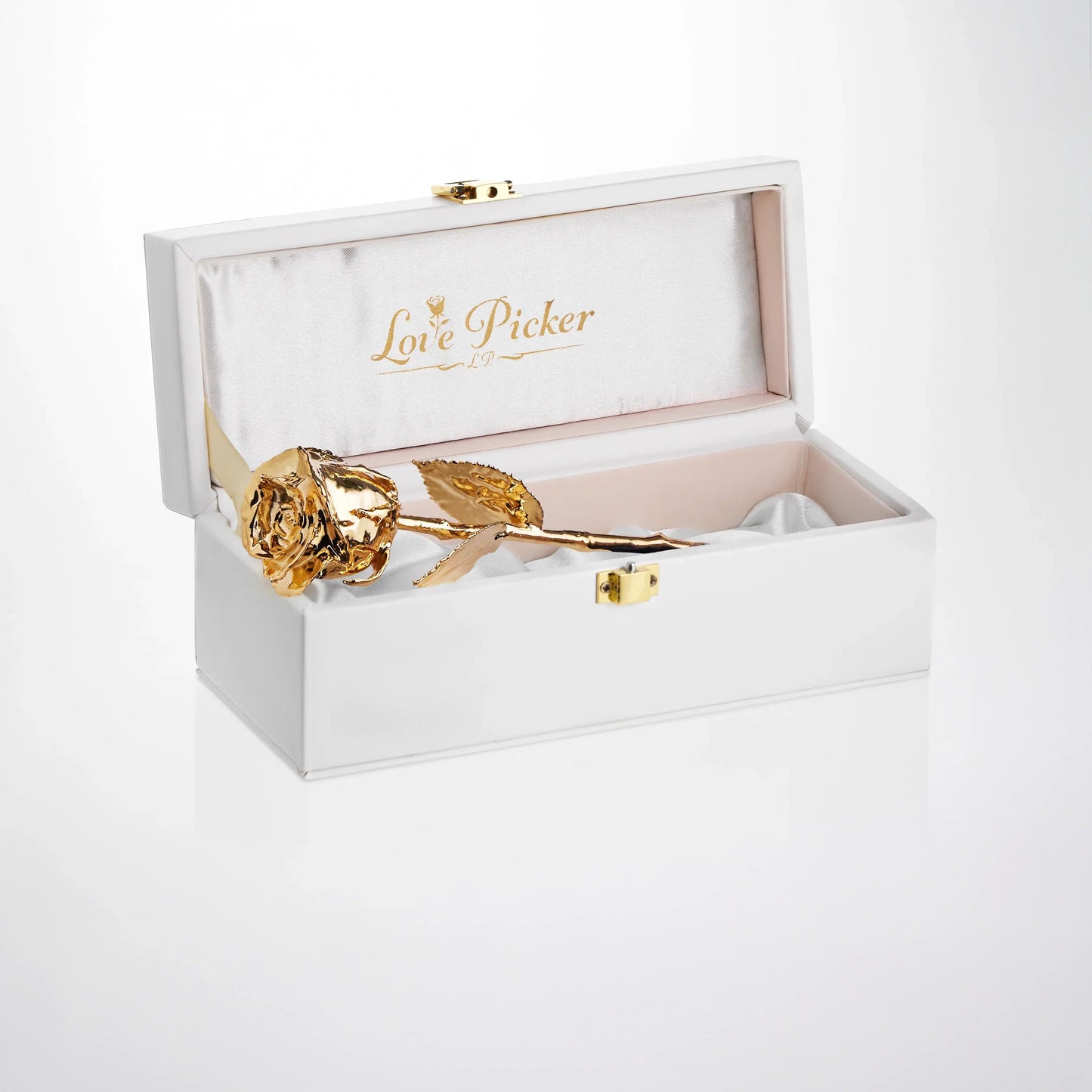 7" Electroplated 24K Gold Real Rose in vegan Leather Gift Box (Multiple Colors)