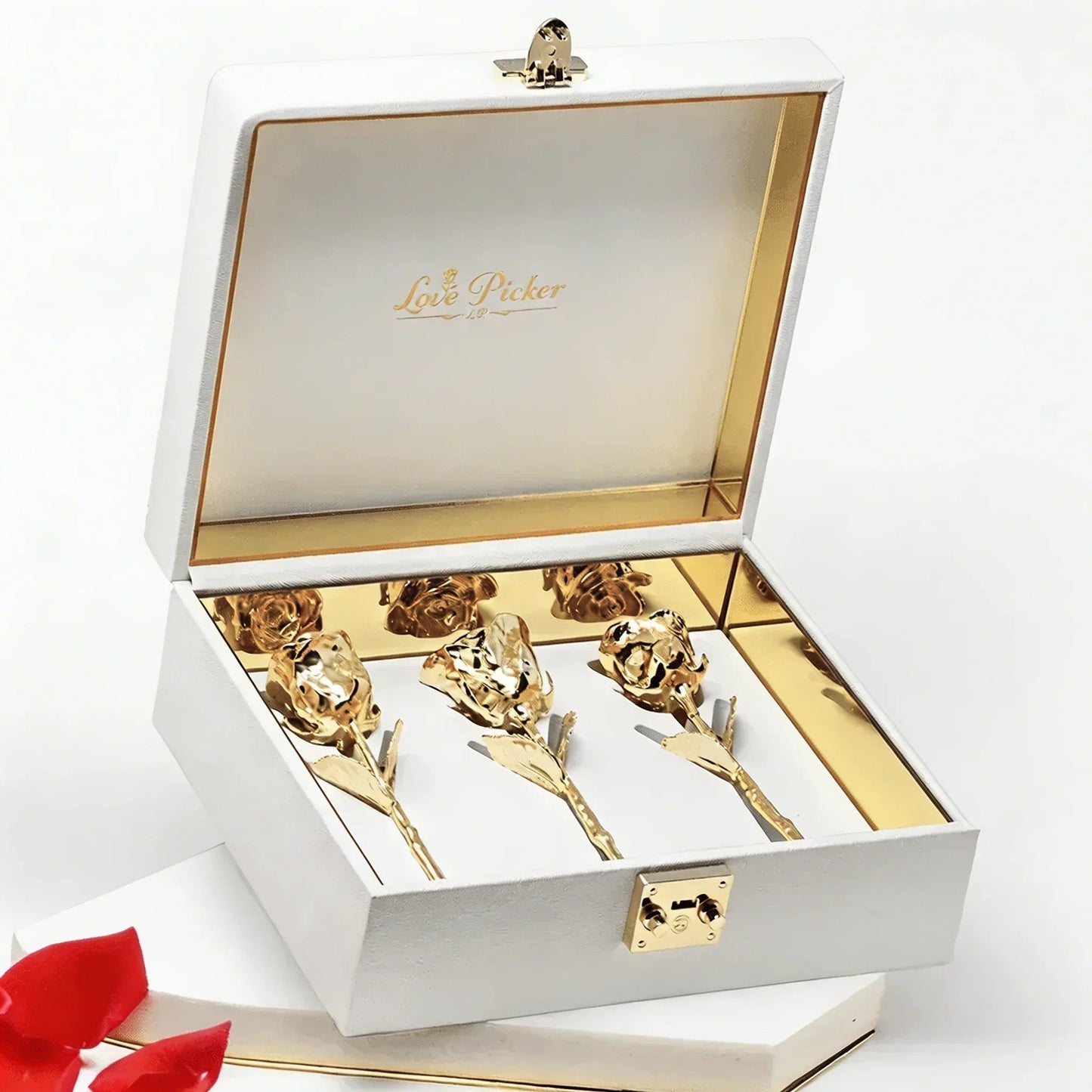 Customizable Trio of Gold, Silver or Platinum 7" Roses – A Gift No One Forgets