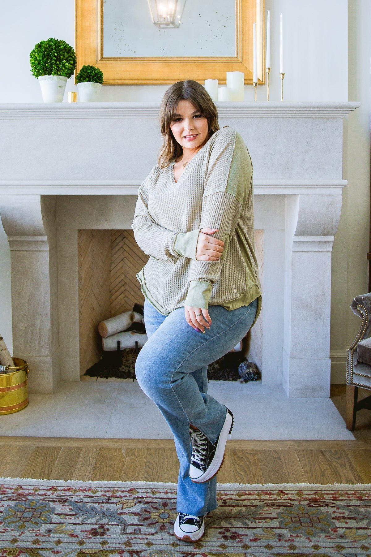 Blusa de Tirantes Winding Roads en Verde Salvia