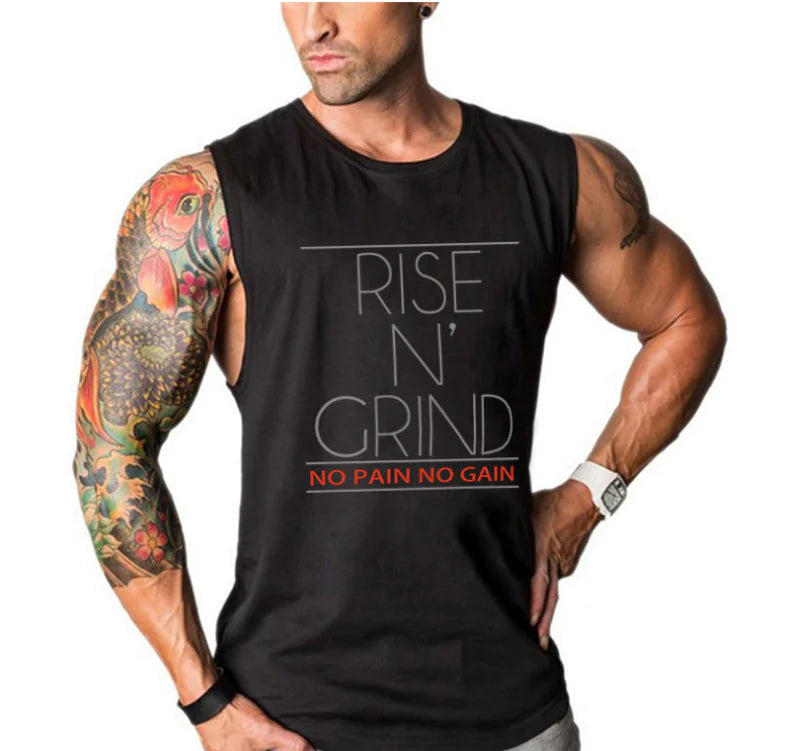 Men's Summer Cotton Sleeveless Gym Tank Top