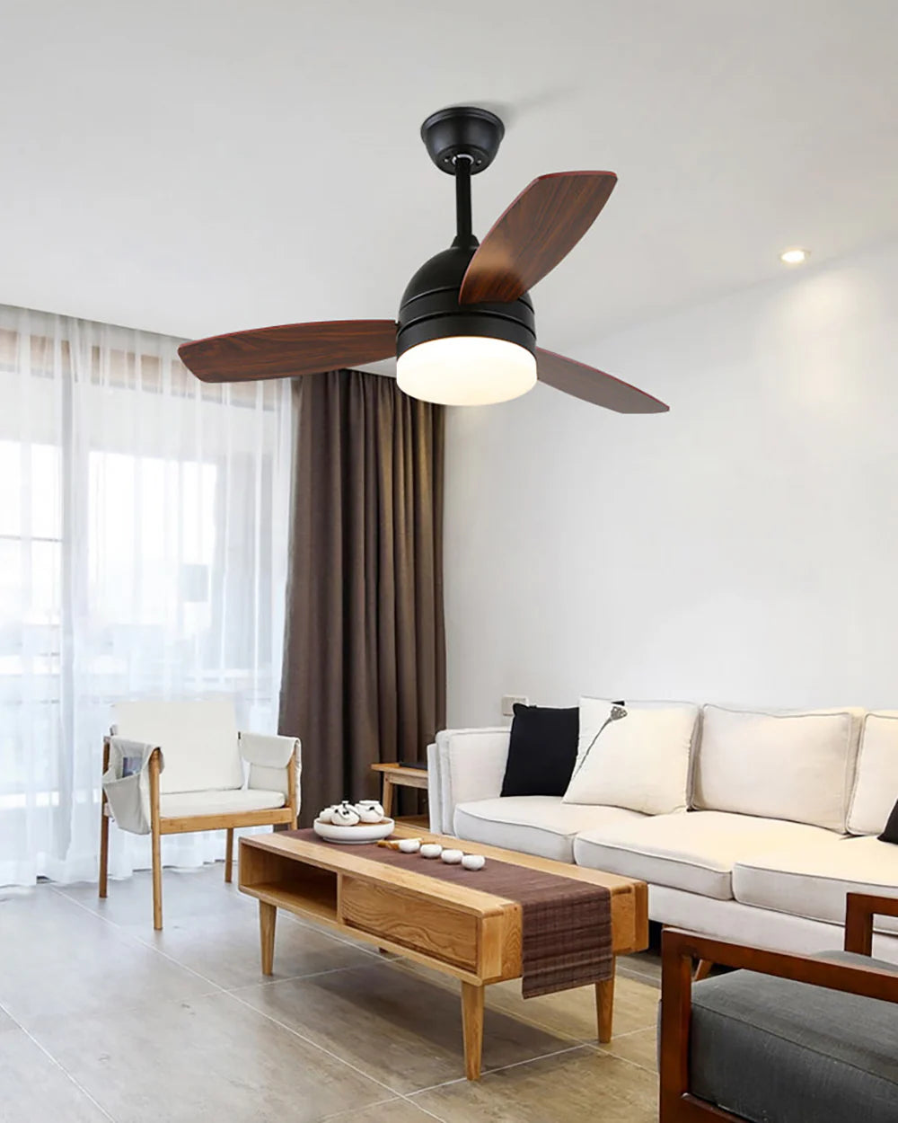 Wood Blade Ceiling Fan Light