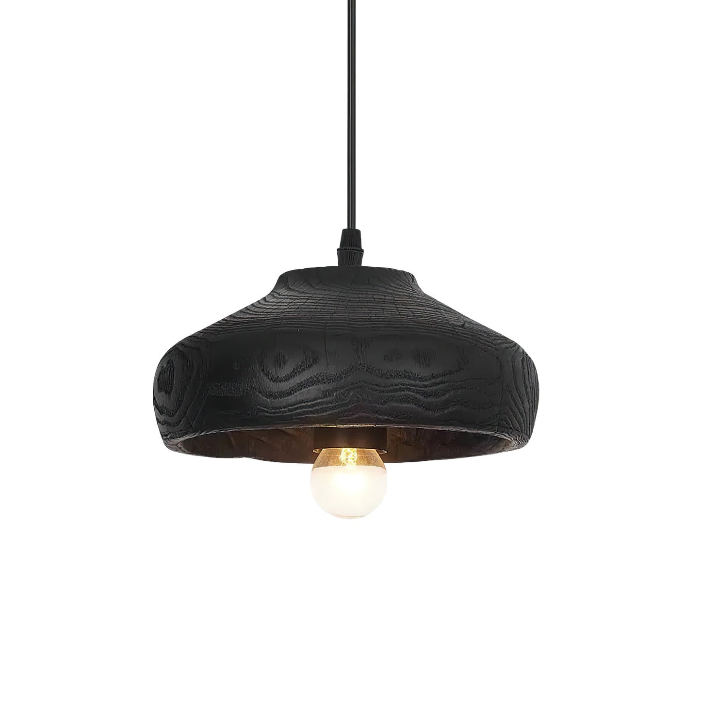 Wood Grain Resin Dome Pendant Light