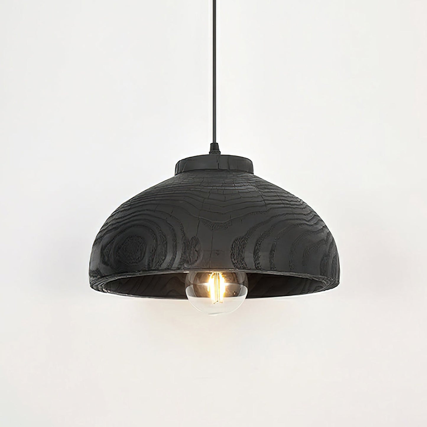 Wood Grain Resin Dome Pendant Light