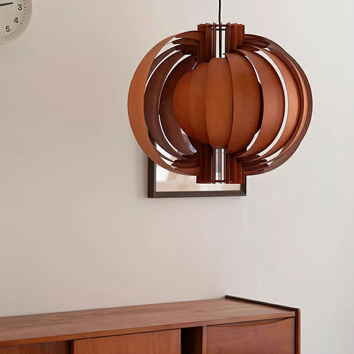 Lámpara Colgante de Linterna de Madera