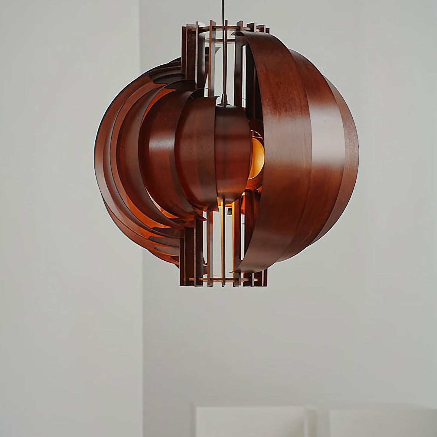 Lámpara Colgante de Linterna de Madera