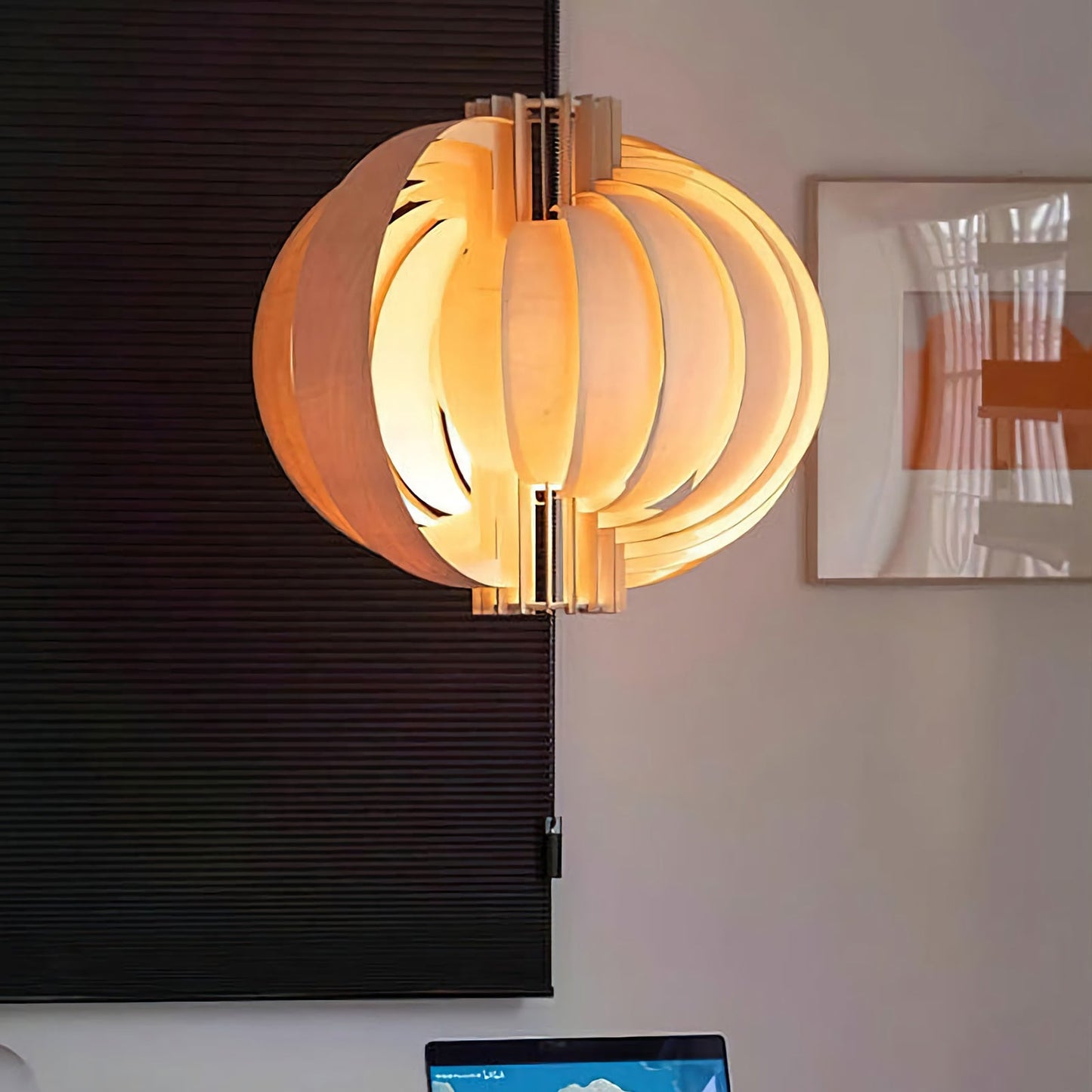 Lámpara Colgante de Linterna de Madera