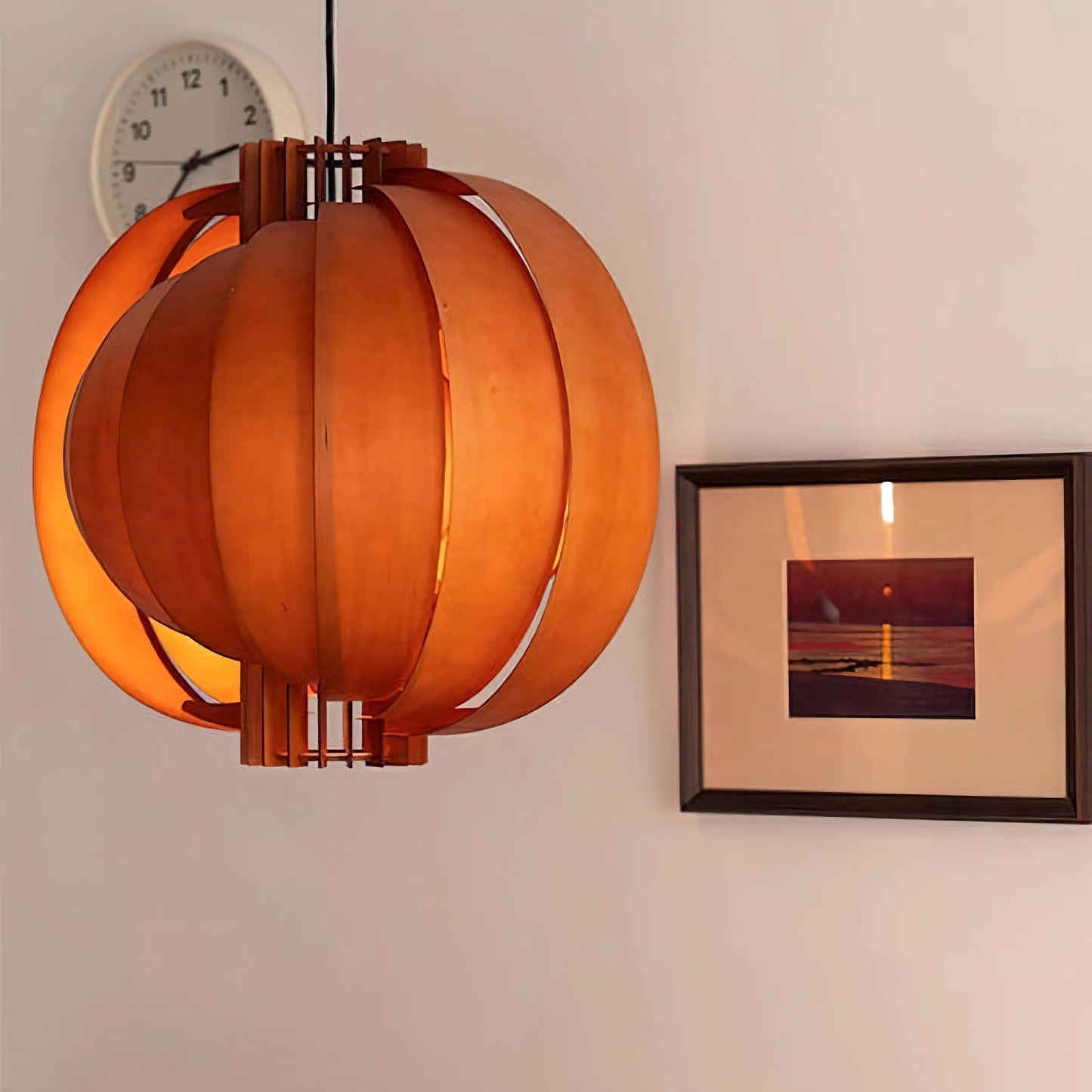 Lámpara Colgante de Linterna de Madera