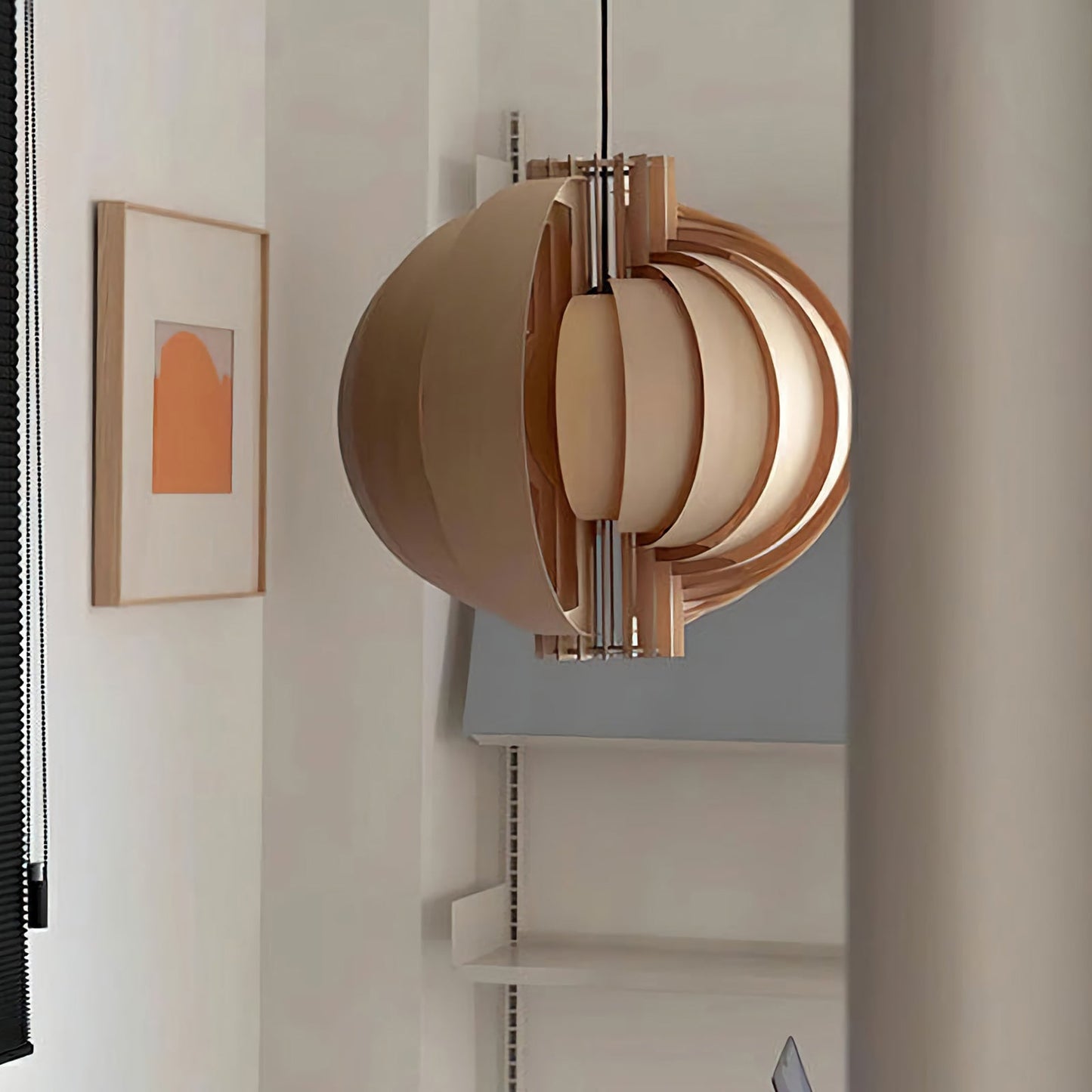 Lámpara Colgante de Linterna de Madera