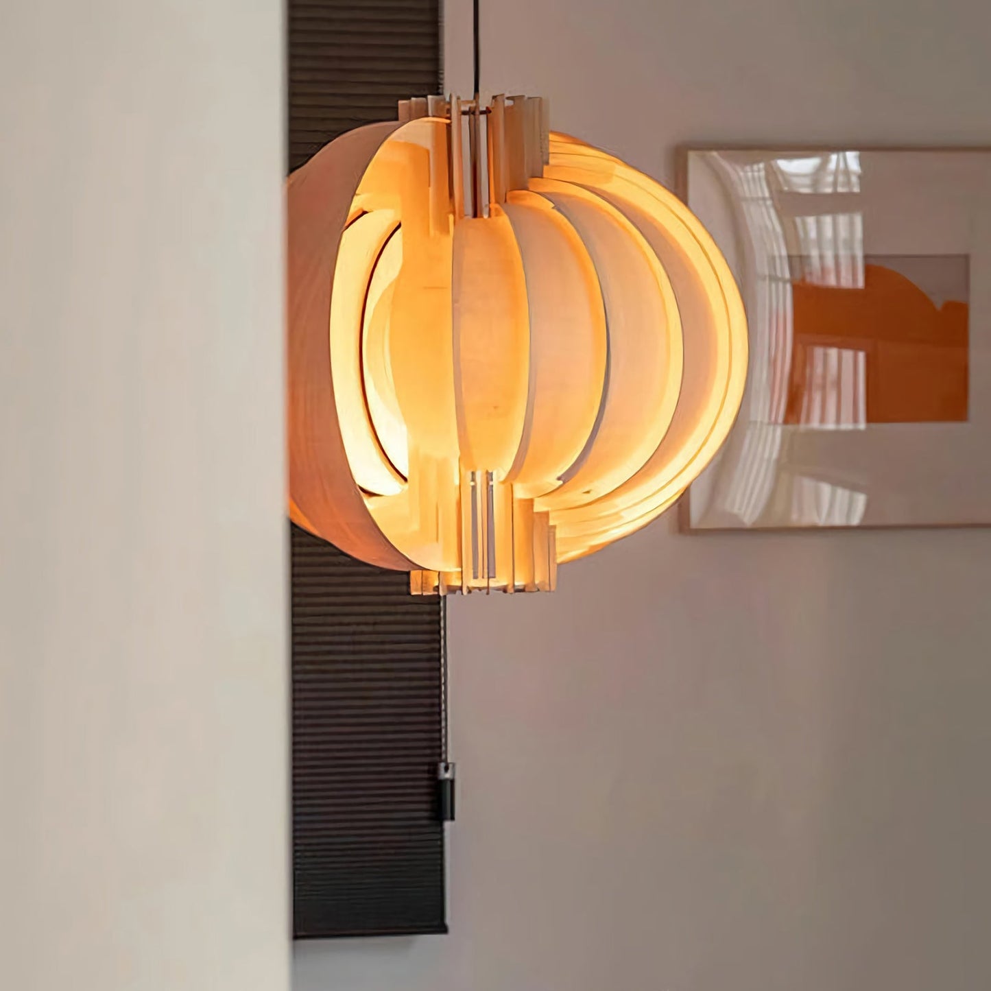 Lámpara Colgante de Linterna de Madera
