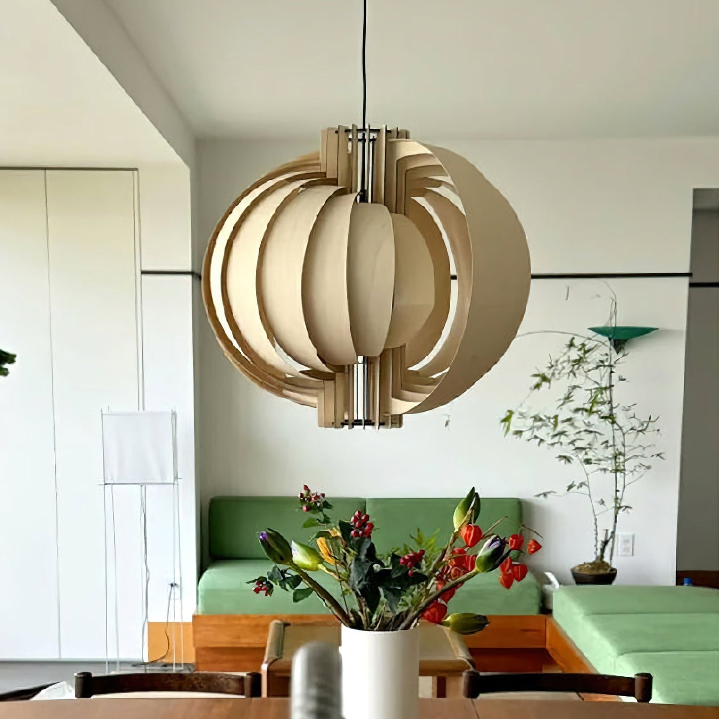 Lámpara Colgante de Linterna de Madera