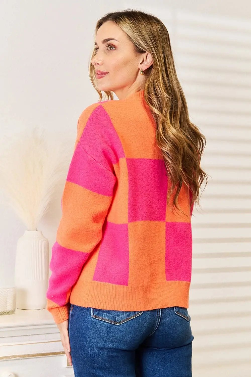 Sweaters Trendsi Woven right checkered cardigan