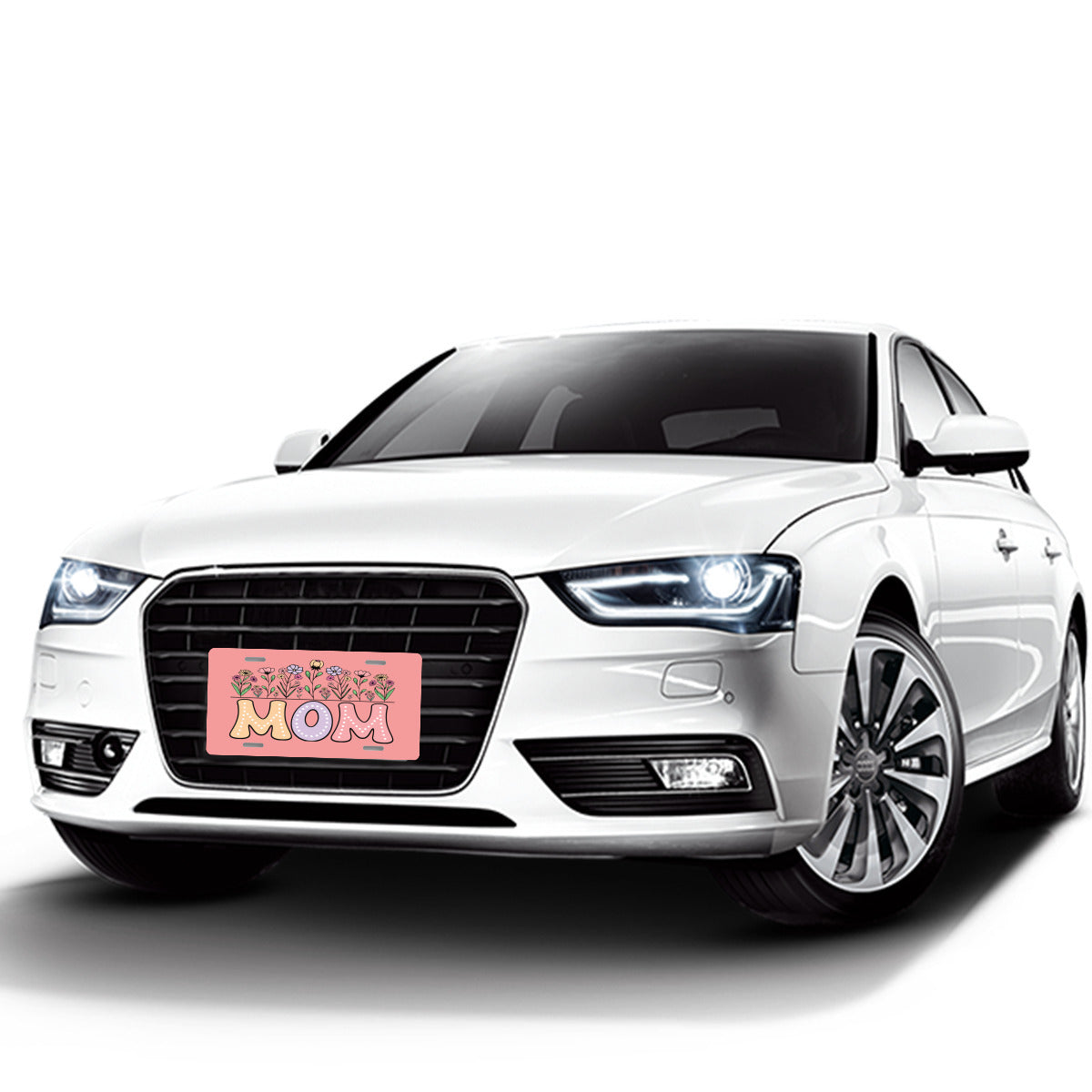 Mom with Flower Garden Aluminum Vanity License Plate Auto Accessory