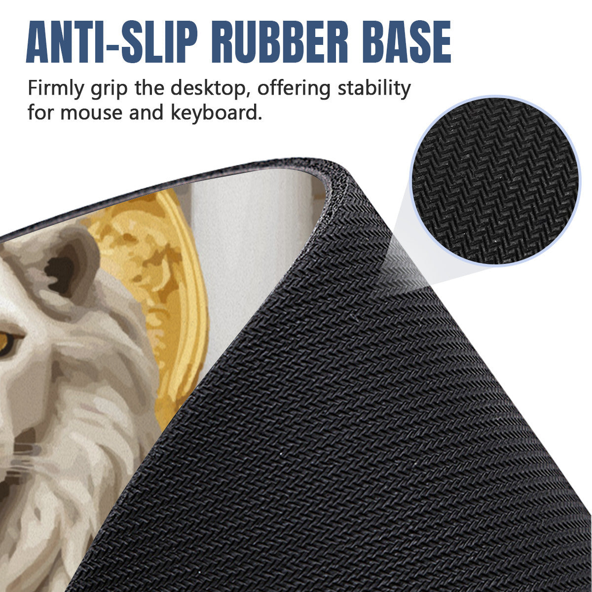 White Lion on a Throne Mousepad Desk Mat - available in 2 sizes
