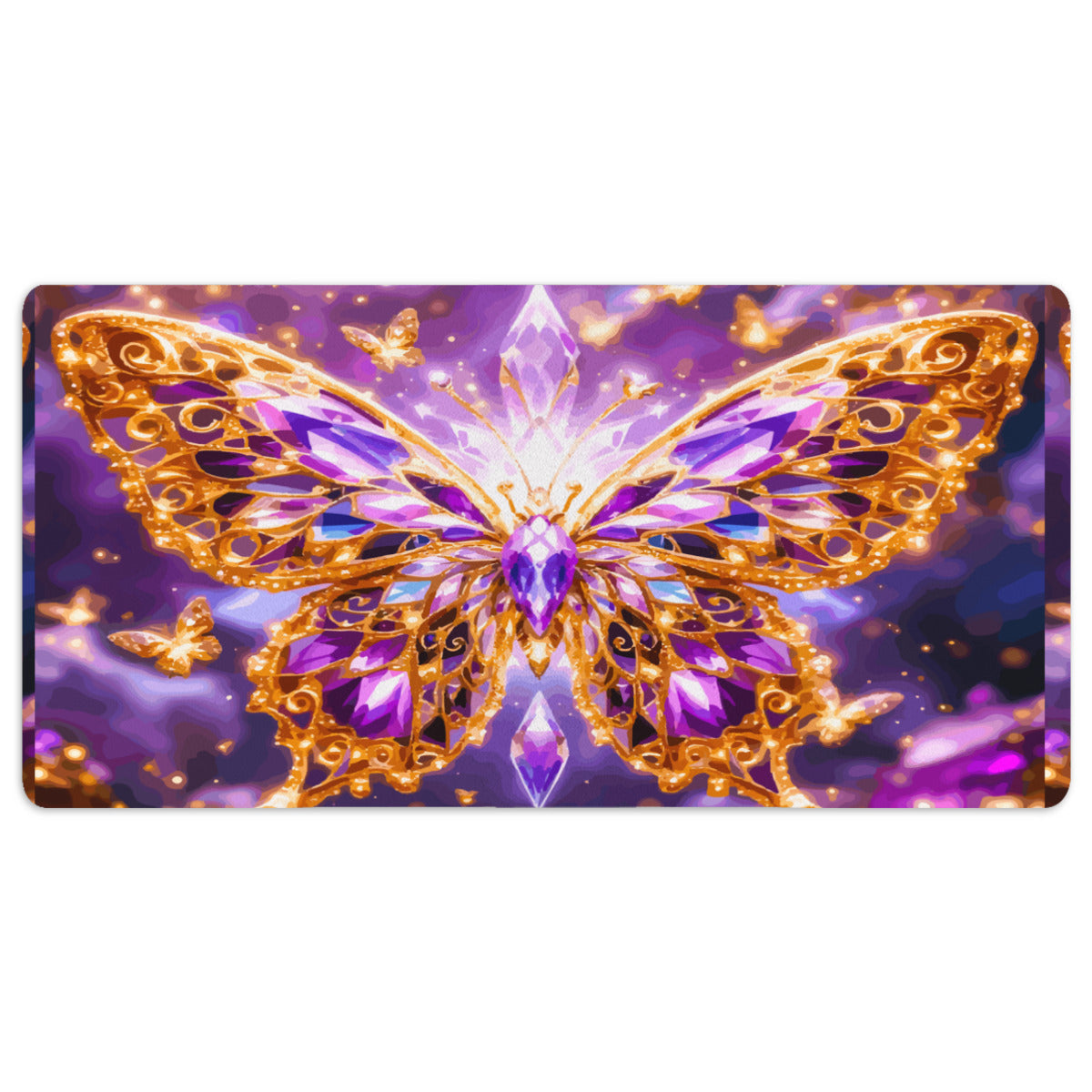 Crystal Purple Butterfly Mousepad Desk Mat - available in 2 sizes