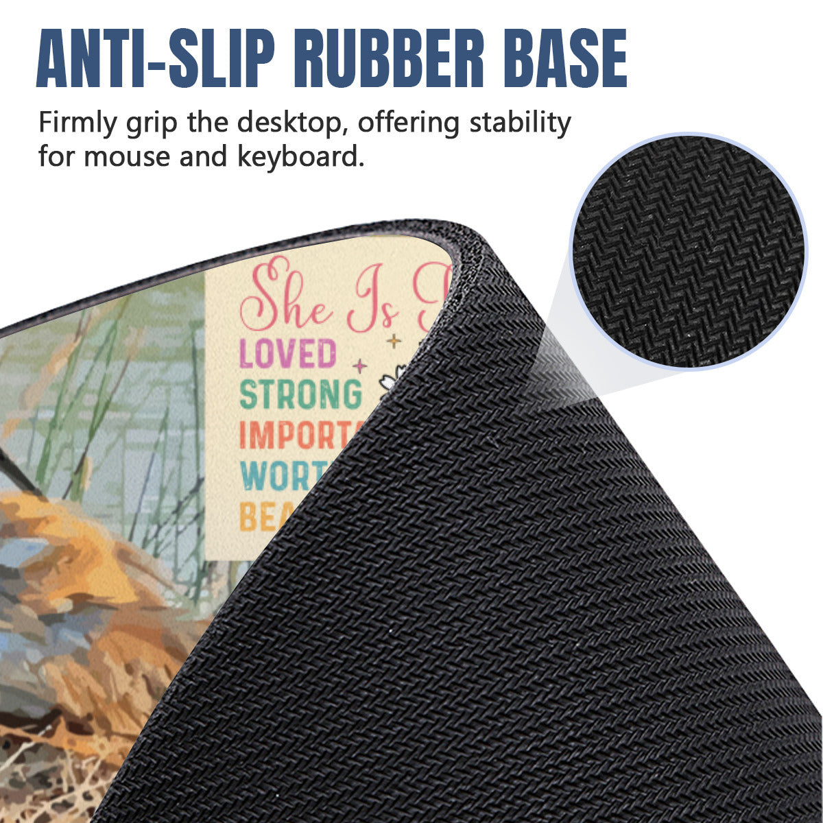 She is Mom Sandhill Crane with Baby Chick Mousepad Desk Mat - available in 2 sizes