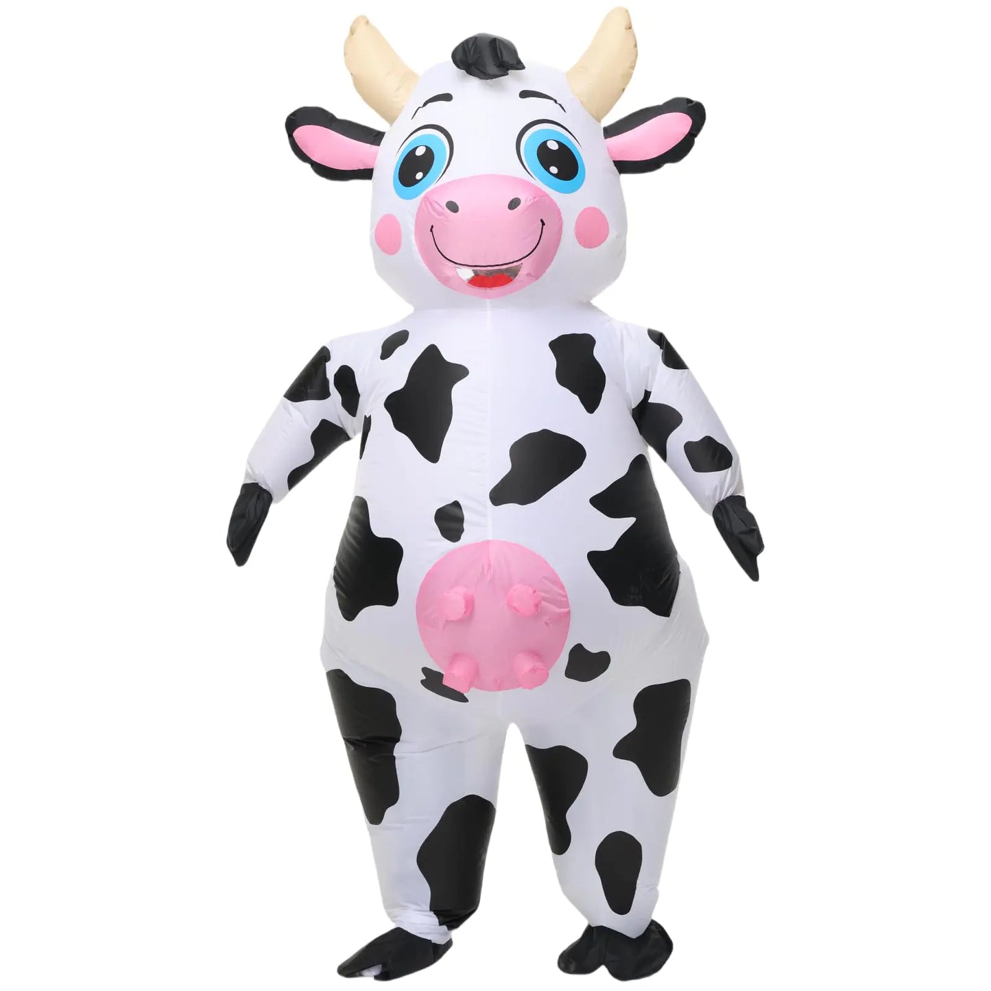 Arokibui Inflatable Cow Costume Funny Blow up Animal Costume Cow Suit Cosplay Party Christmas Halloween Costume Festival Costume Parade Carnival Costume