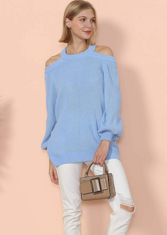 Jersey de punto semicorto sin espalda con cuello halter
