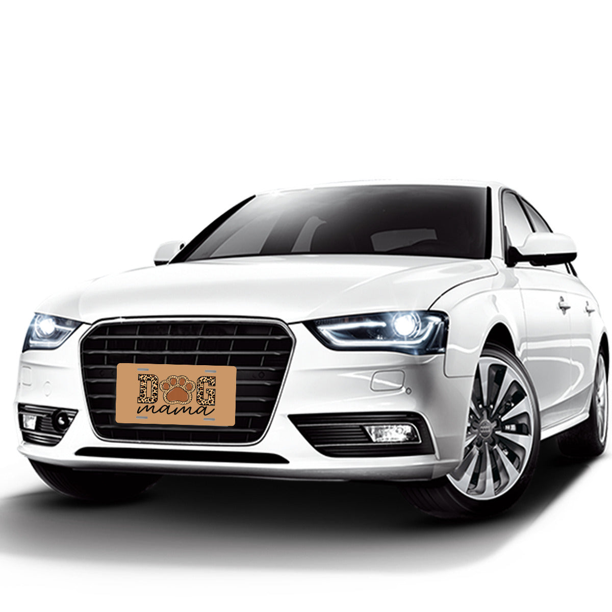 Dog Mama Tan Aluminum Vanity License Plate Auto Accessory