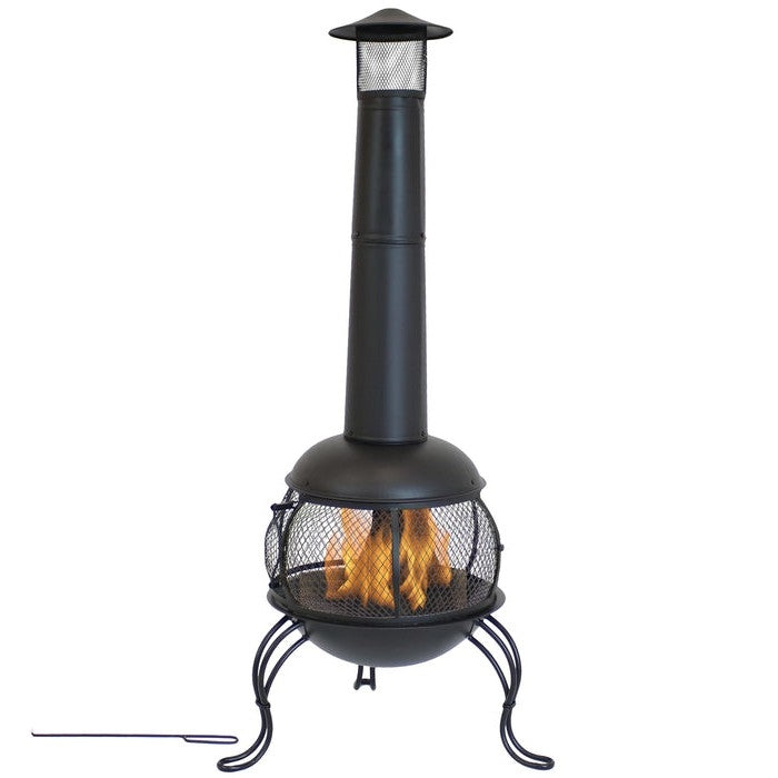 Chimenea de leña de acero negro