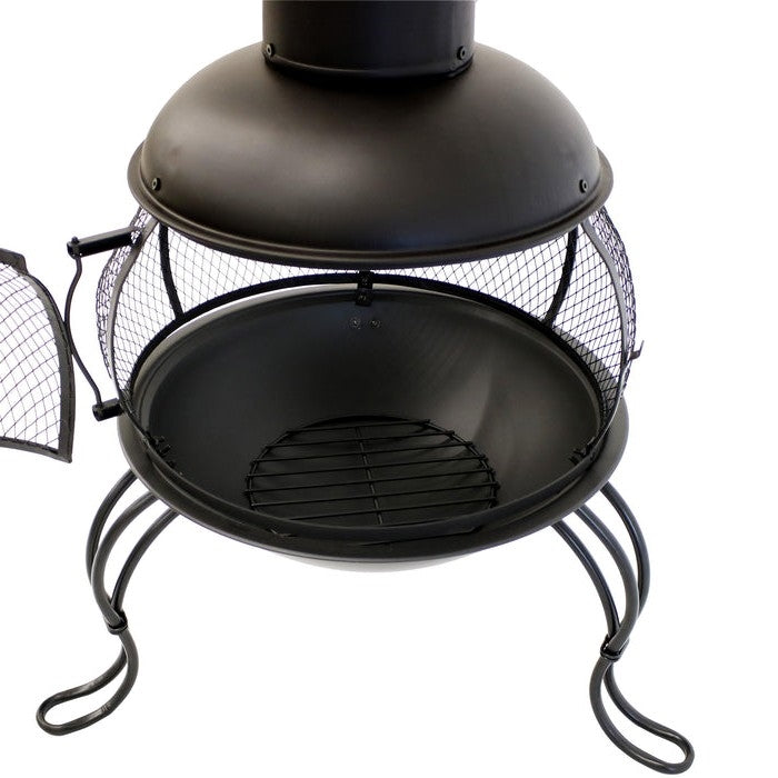 Chimenea de leña de acero negro