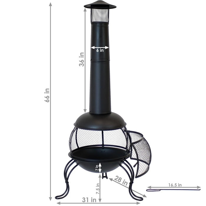 Chimenea de leña de acero negro