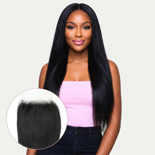 Cierre de cabello humano Yaki Liso 5x5 HD Lace