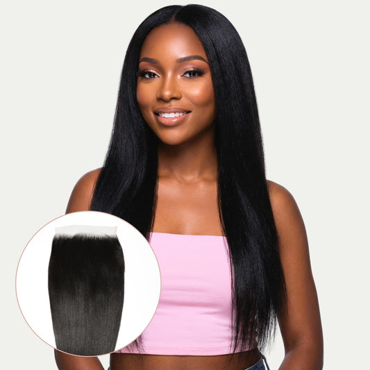 Cierre de Cabello Humano Liso Yaki 7x7 HD Lace