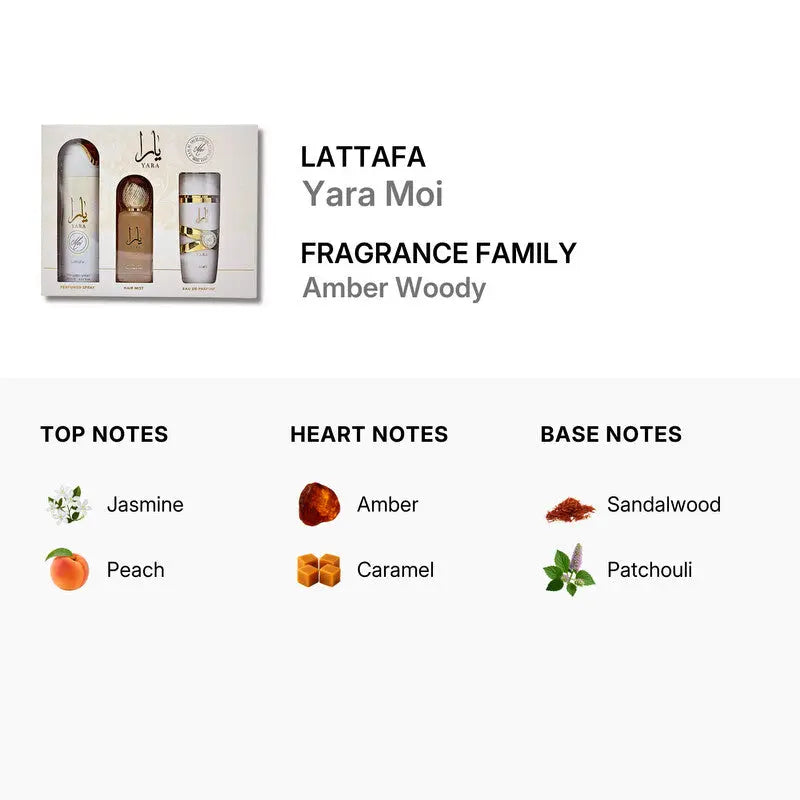 Yara Moi By Lattafa For Women EDT Spray (3pc Git Set)