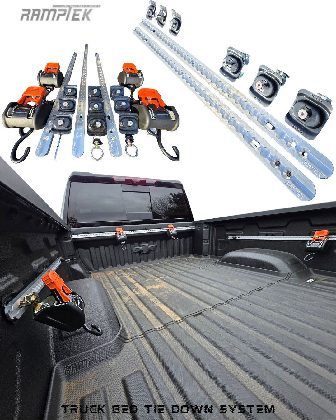 Truck bed tie down system