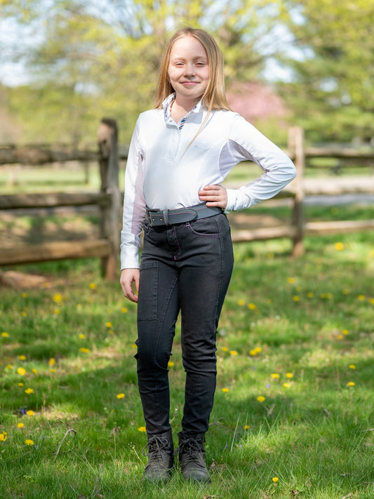 Pantalón de montar con rodilleras vaqueras para niña