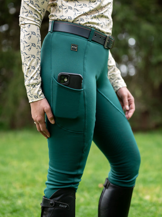 Pantalones de montar ThermaMAX TechTread de invierno con asiento completo y 2 bolsillos