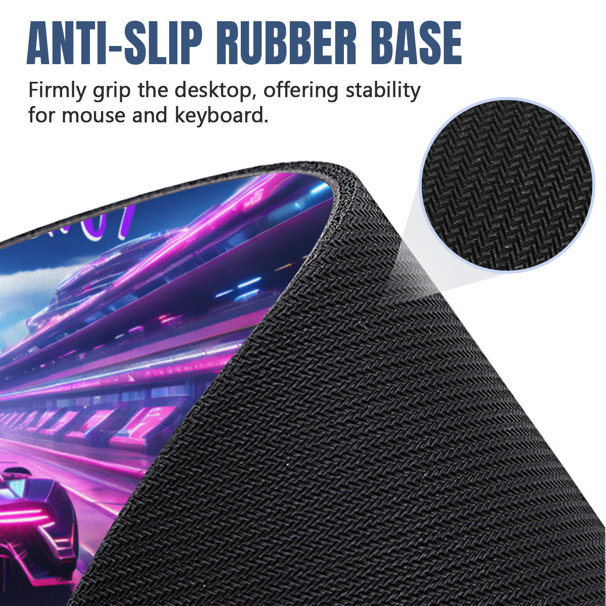Neon Velocity Futuristic Race Car Mousepad Desk Mat - available in 2 sizes