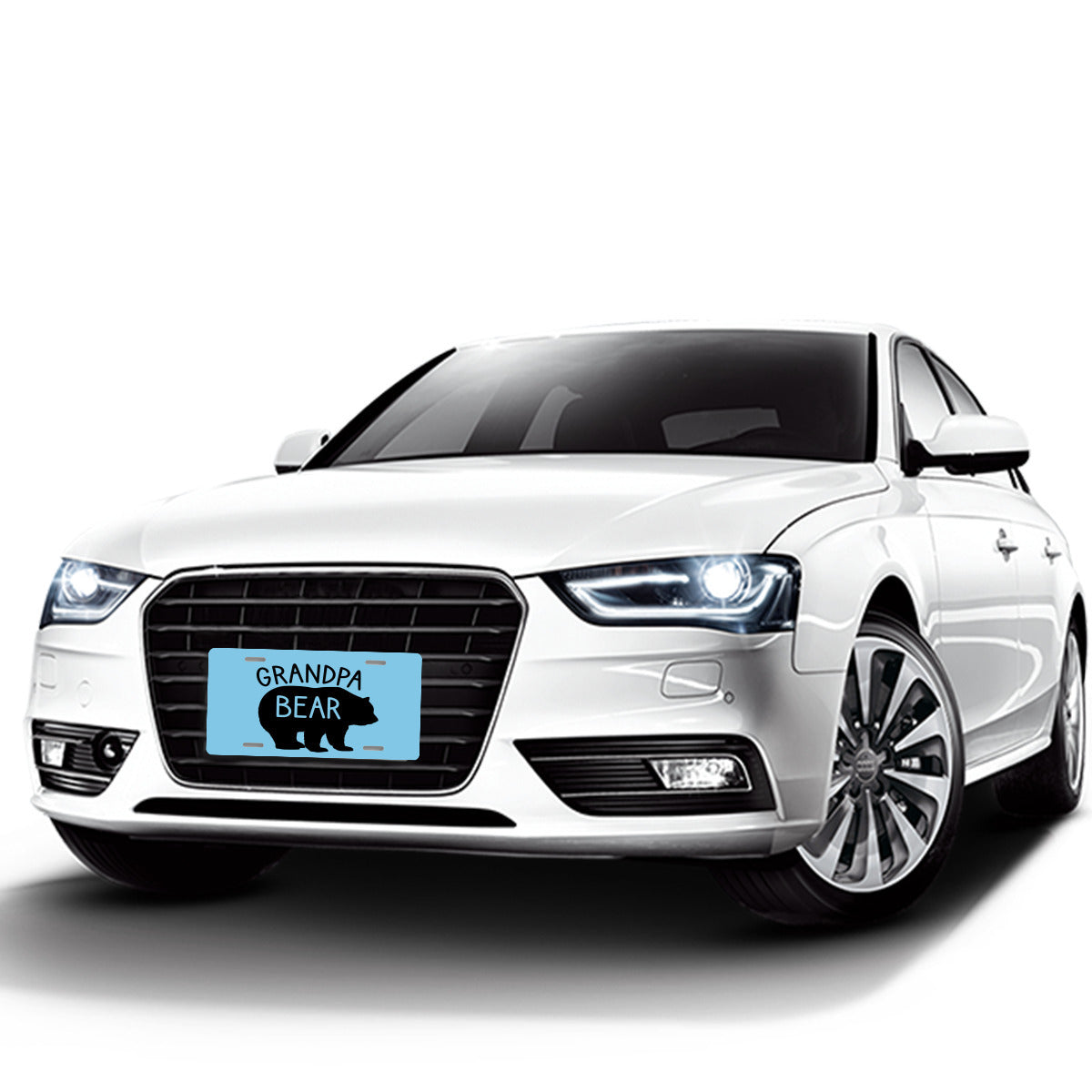 Grandpa Bear Light Blue Aluminum Vanity License Plate Auto Accessory